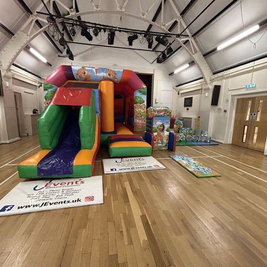 Multicoloured Bounce 'n' Slide Teddy Bear Picnic, Ball Pool, Soft Play, Hopscotch & Face In The Hole Package