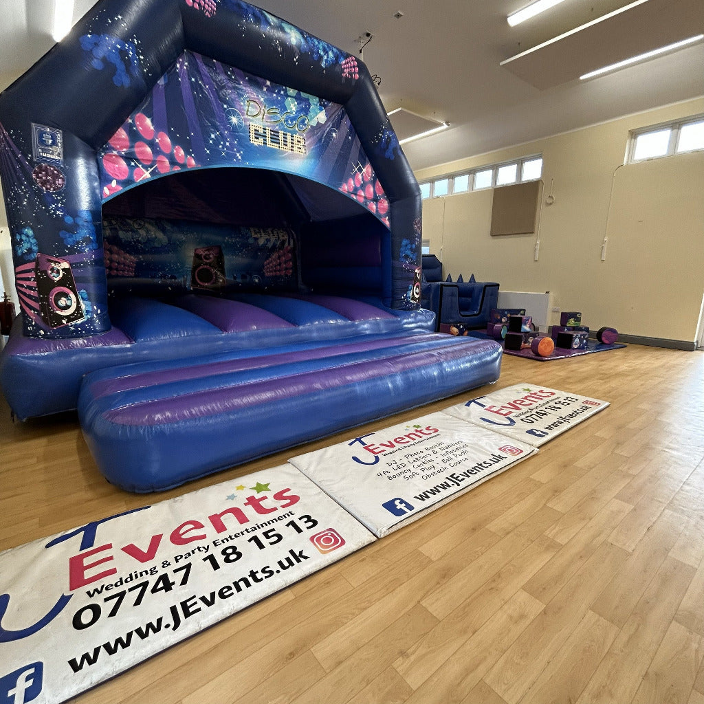 Blue & Purple Disco Bouncy Castle