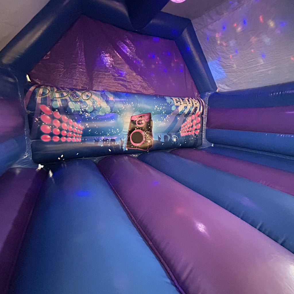 Blue & Purple Disco Bouncy Castle
