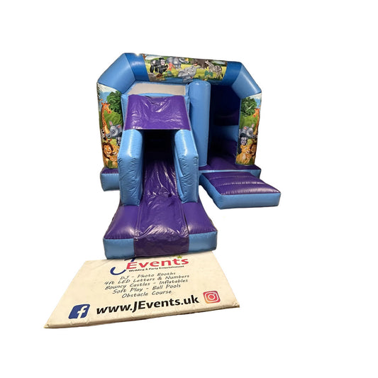 Blue & Purple Bounce 'n' Slide Jungle Themed 2