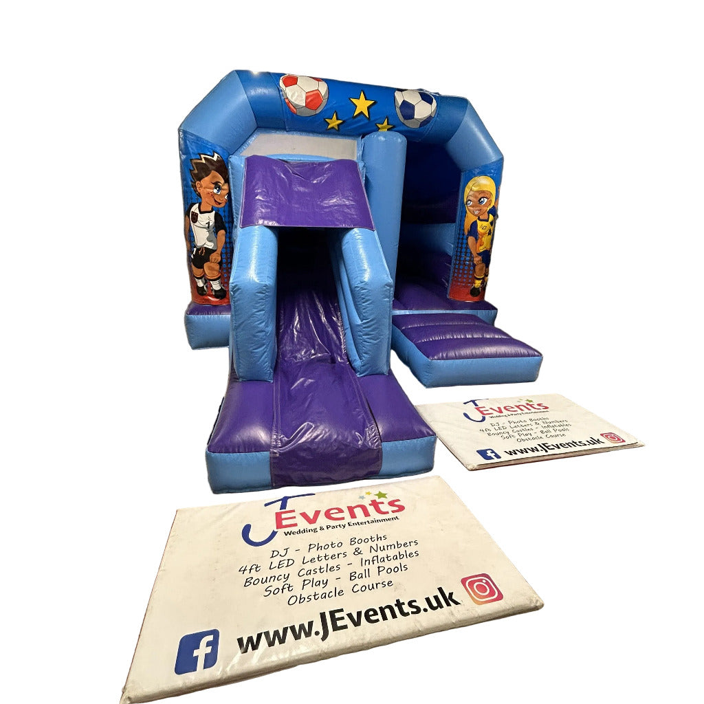 Blue & Purple Bounce 'n' Slide Football Themed