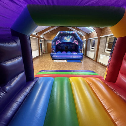 Blue & Purple Disco Bouncy Castle