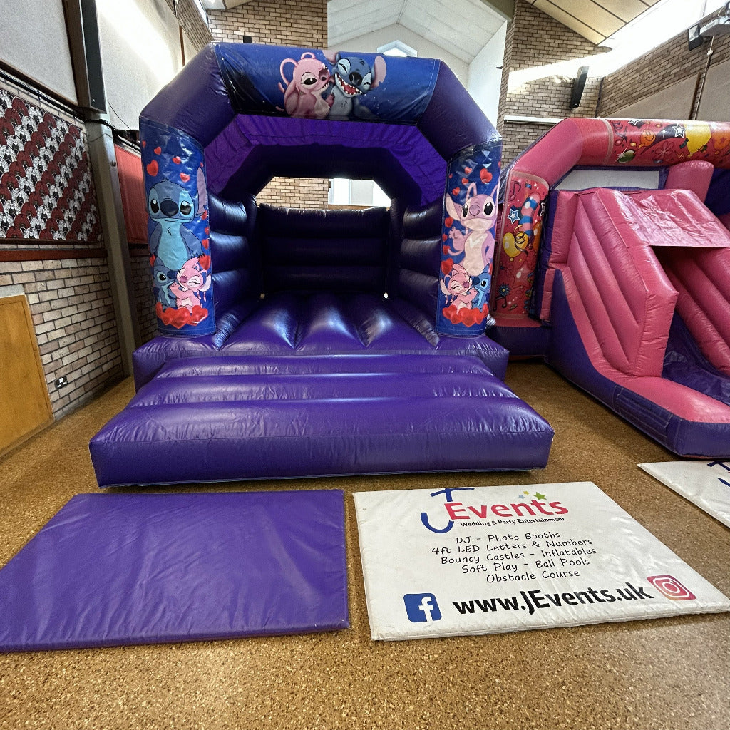 Stitch & Angel Purple Bouncy Castle