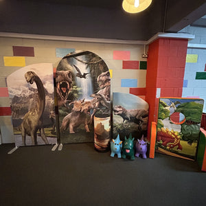 4ft, 6ft & 7ft Sail Backdrops & Plinth Package Dinosaur Themed