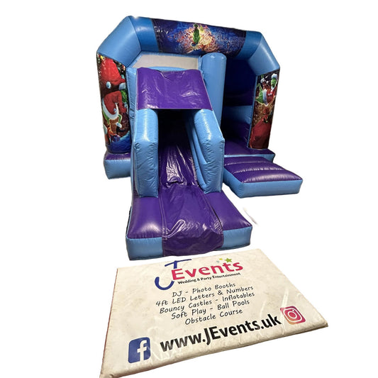 Blue & Purple Bounce 'n' Slide Christmas Grinch Themed