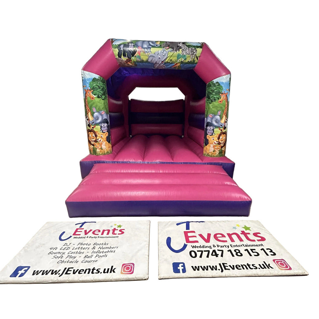 Jungle 2 Bouncy Castle Pink & Purple
