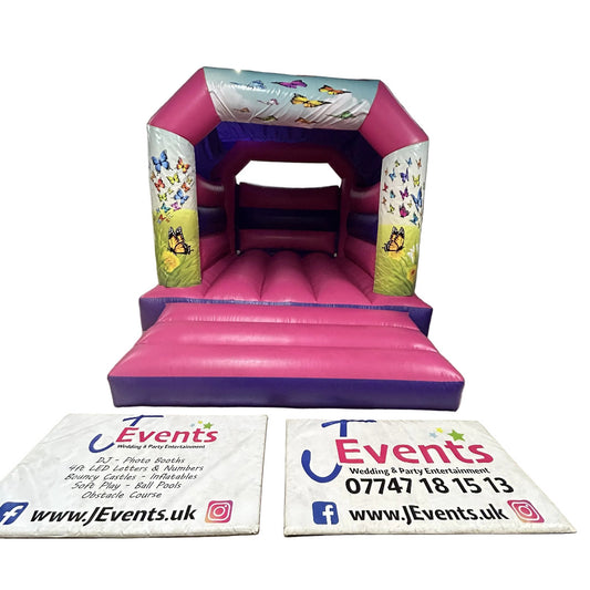 Butterfly Themed Bouncy Castle Pink & Purple