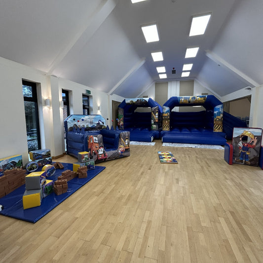 Blue Bounce 'n' Slide Construction Themed