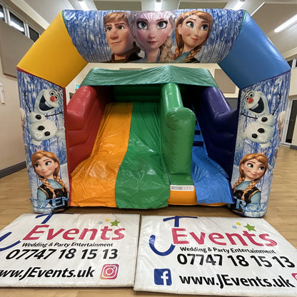 Multicoloured Rainbow Junior Platform Inflatable Slide Frozen 2