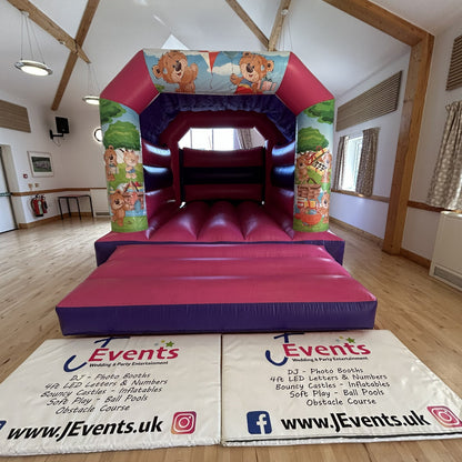 Teddy Bear Picnic Bouncy Castle Pink & Purple