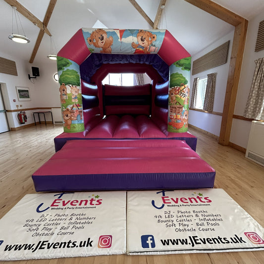 Teddy Bear Picnic Bouncy Castle Pink & Purple