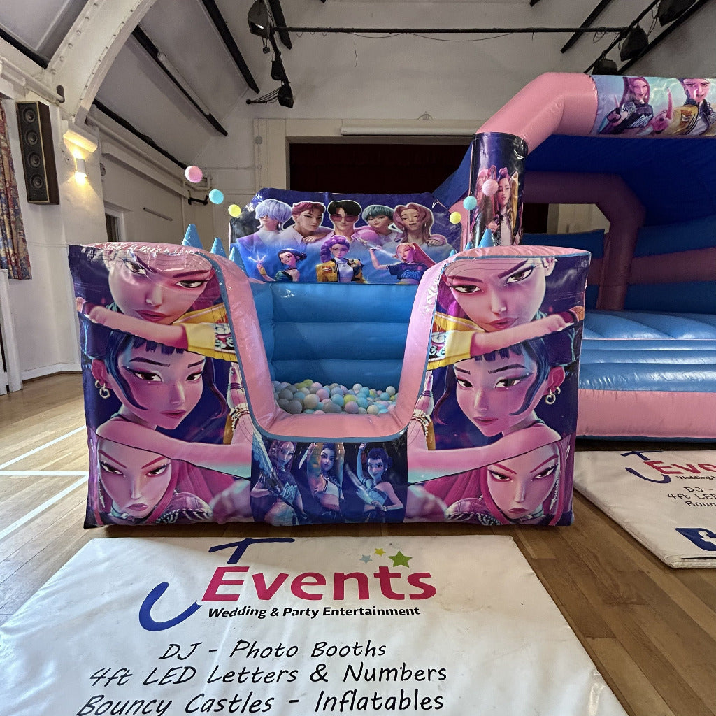 KPop Demon Hunters Pastel Pink & Pastel Blue Inflatable Ball Pool Air Juggler