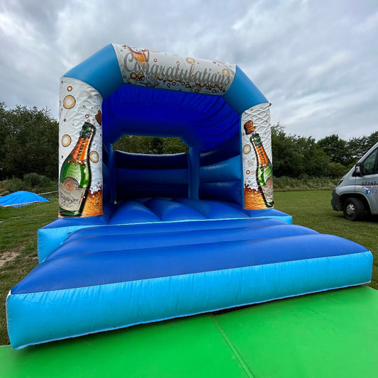 Congratulations Bouncy Castle Blue