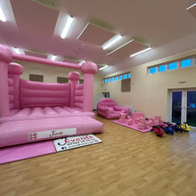 Load image into Gallery viewer, Pastel Pink Bouncy Castle, Pastel Pink Ball Pool &amp; Pastel Pink Soft Play Shapes
