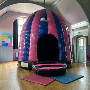 Blue & Pink Disco Dome Bouncy Castle