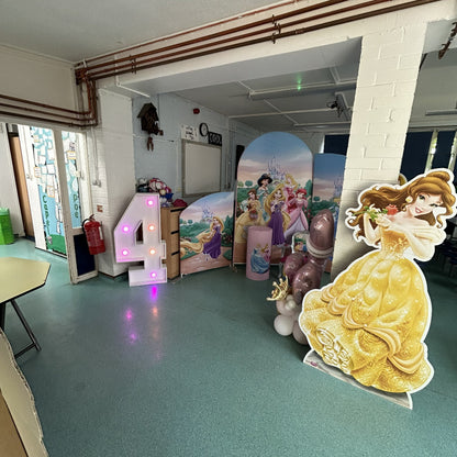 4ft, 6ft & 7ft Sail Backdrops & Plinth Package Princess Themed