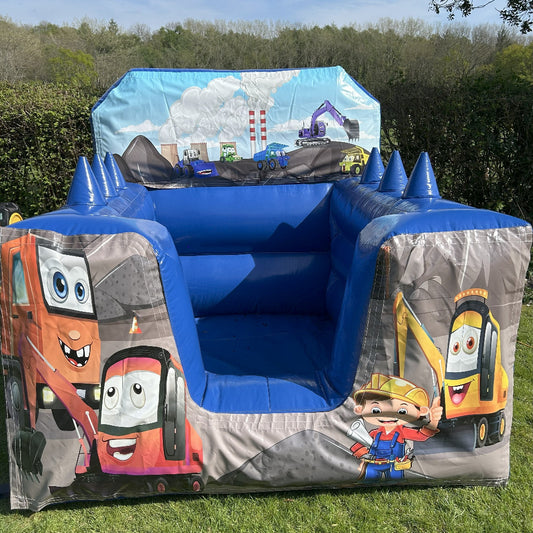 Construction Cartoon Blue Inflatable Ball Pool Air Juggler