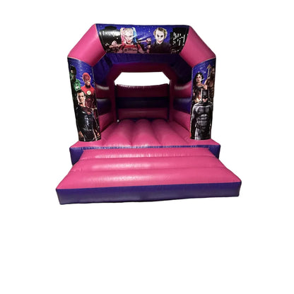 Superhero Bouncy Castle Pink & Purple DC
