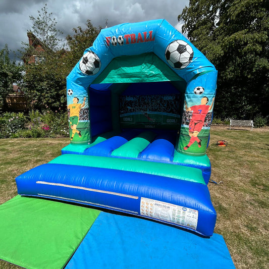 Football Bouncy Castle Blue & Green