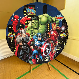 6ft Round Superhero Backdrop Hoop