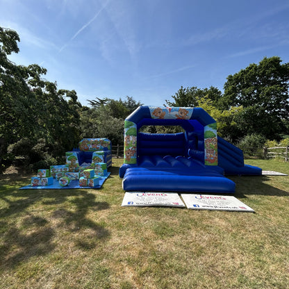 Blue Bounce 'n' Slide Teddy Bear Picnic, Ball Pool, Soft Play, Hopscotch & Face In The Hole Package