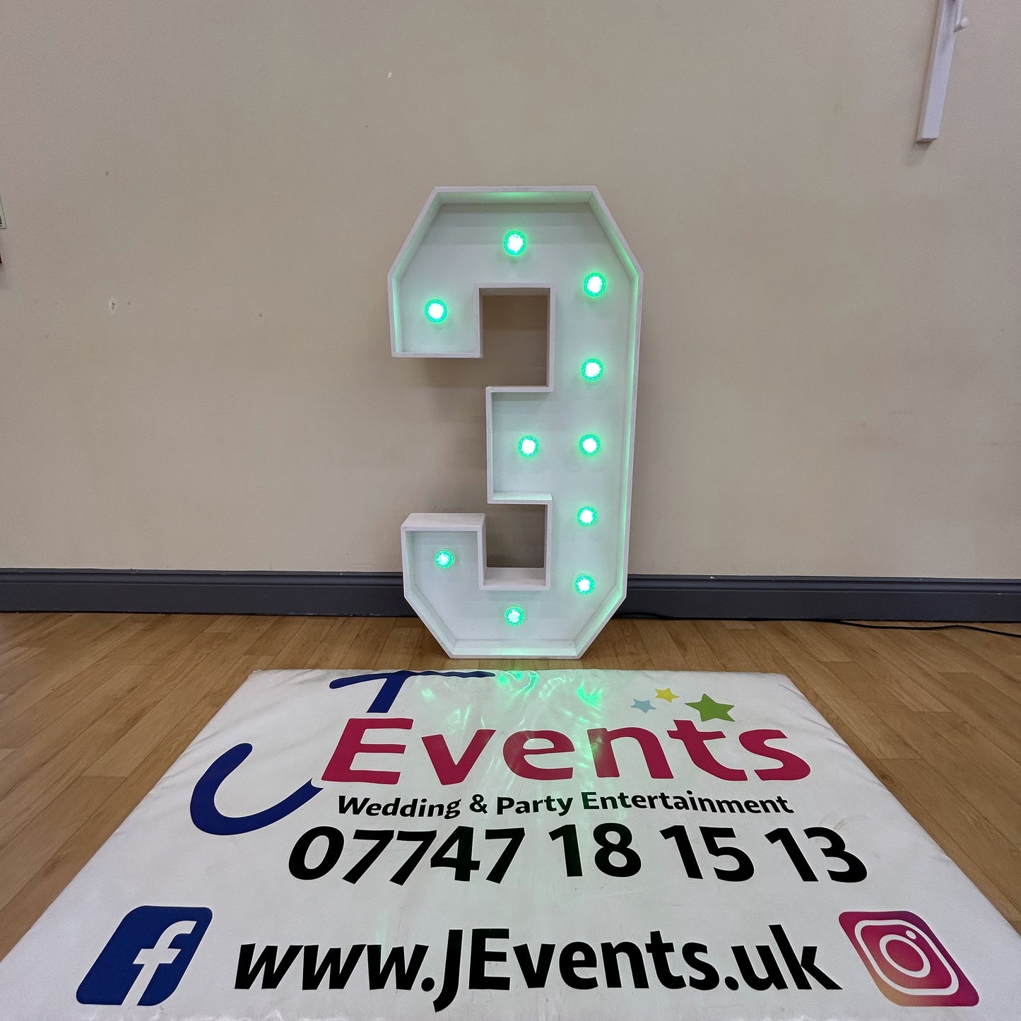 4ft LED Light Up Number 3