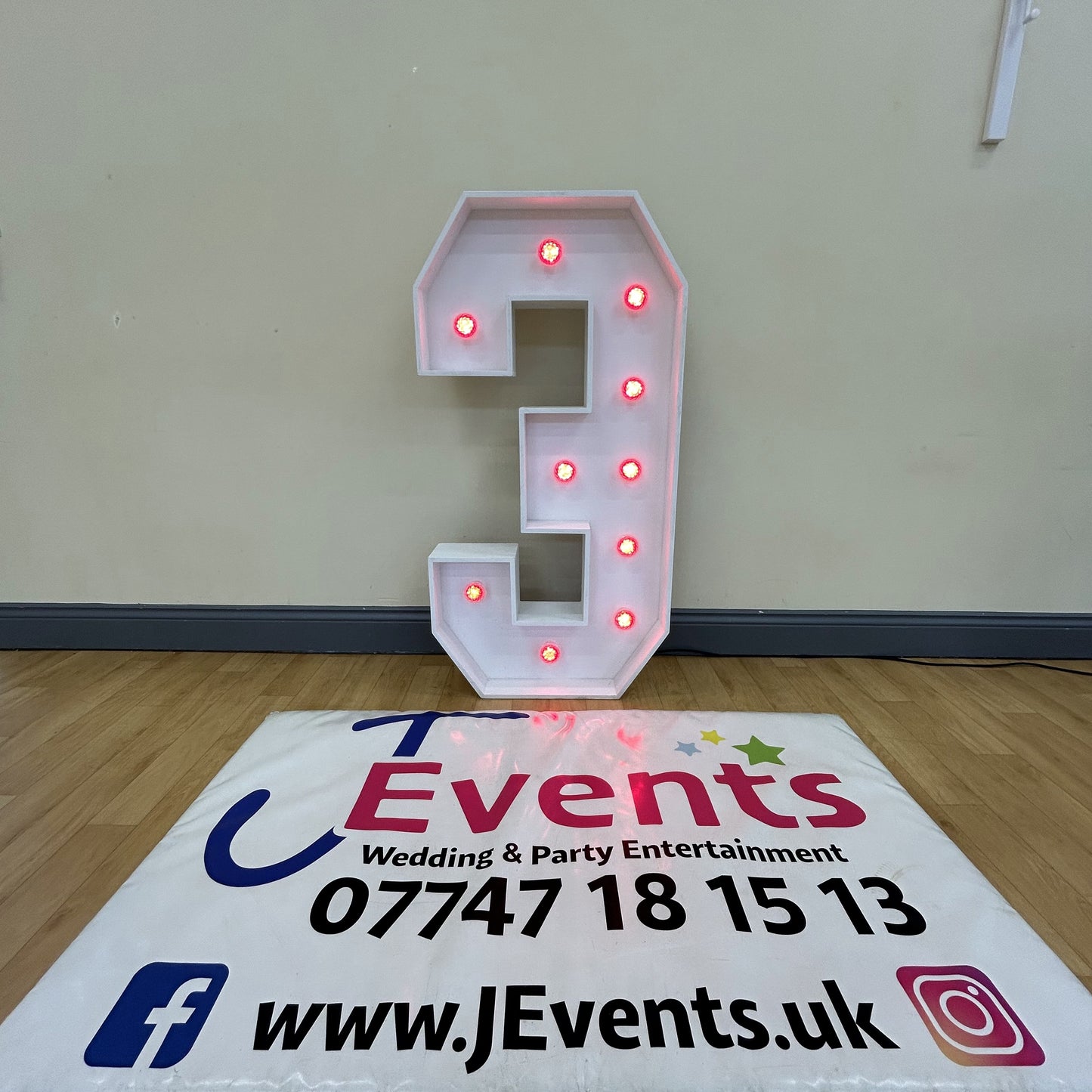 4ft LED Light Up Number 3