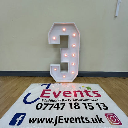 4ft LED Light Up Number 3