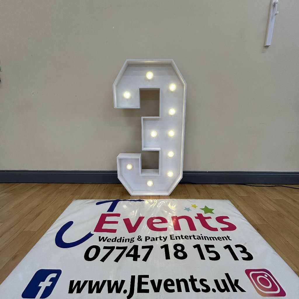 4ft LED Light Up Number 3