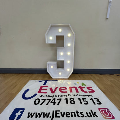 4ft LED Light Up Number 3