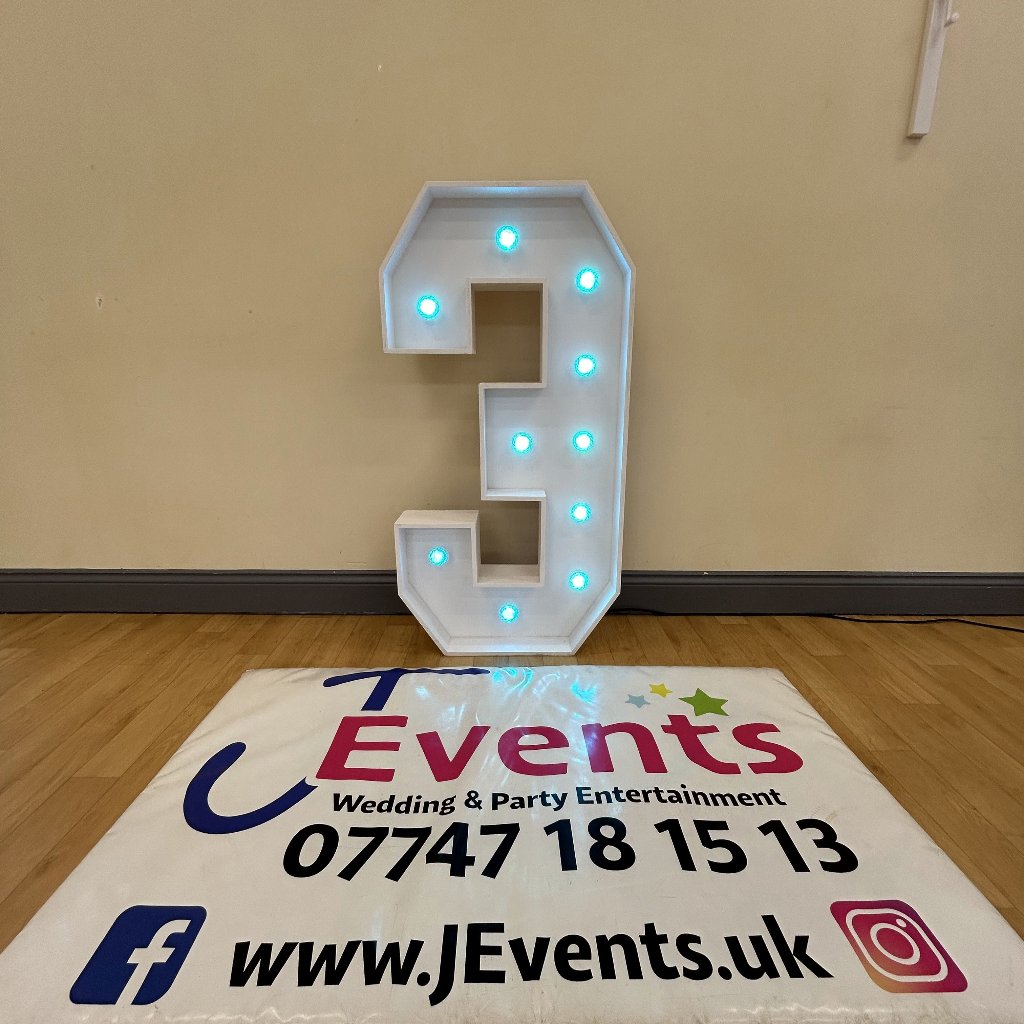 4ft LED Light Up Number 3
