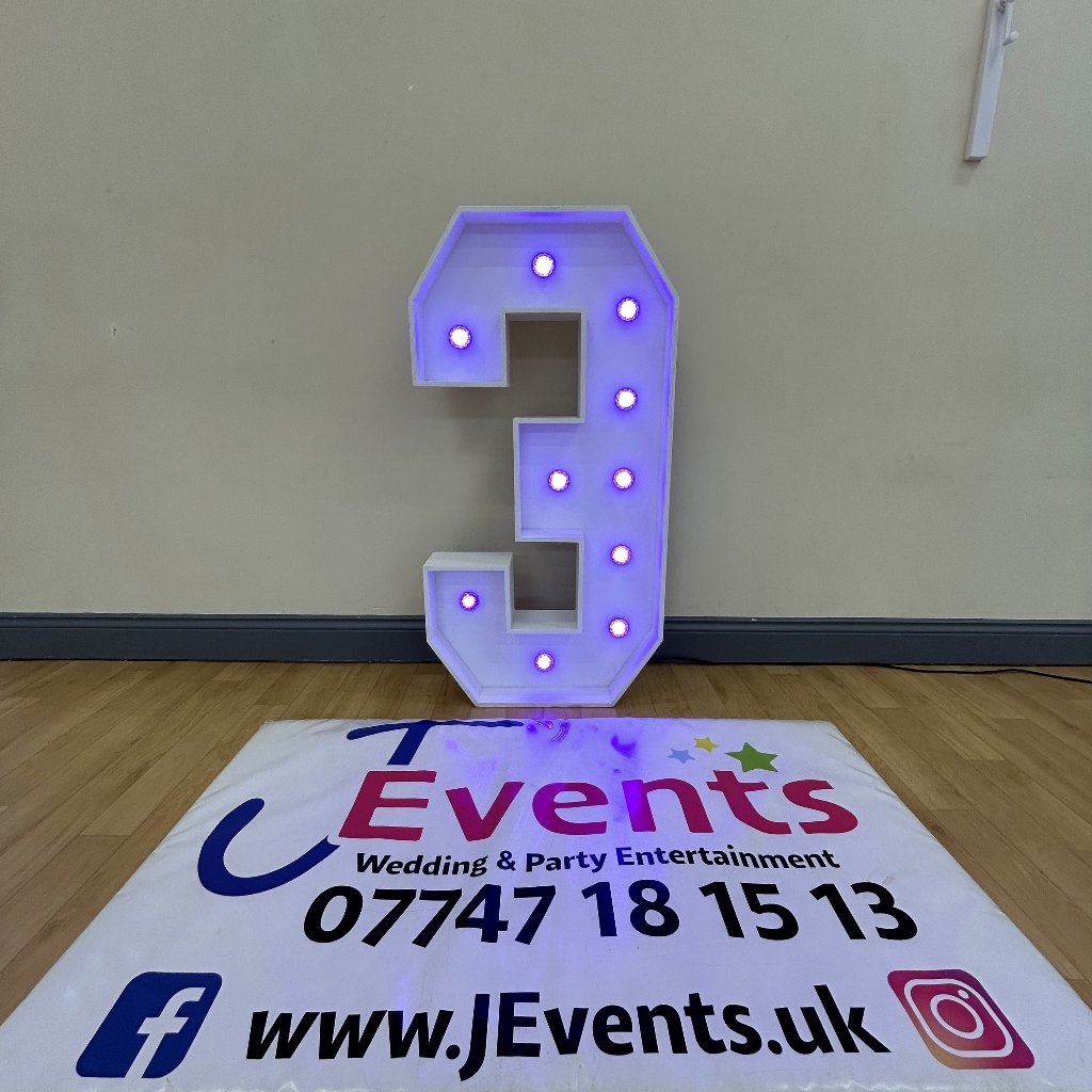 4ft LED Light Up Number 3