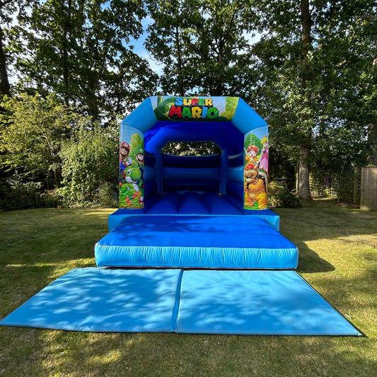 Super Mario Bros Bouncy Castle Blue & Blue