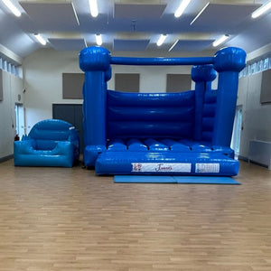 Pastel Blue Bouncy Castle & Inflatable Ball Pool