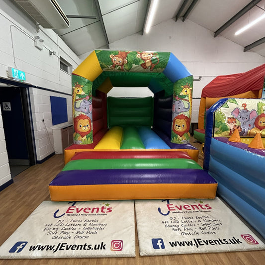 Cute Jungle Bouncy Castle Rainbow