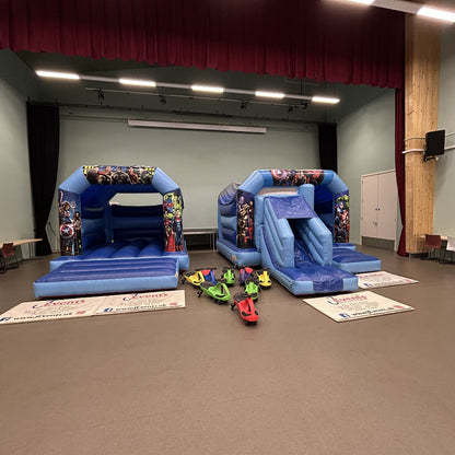 Superhero Bouncy Castle & Superhero Bounce 'n' Slide Bouncy Castle Package