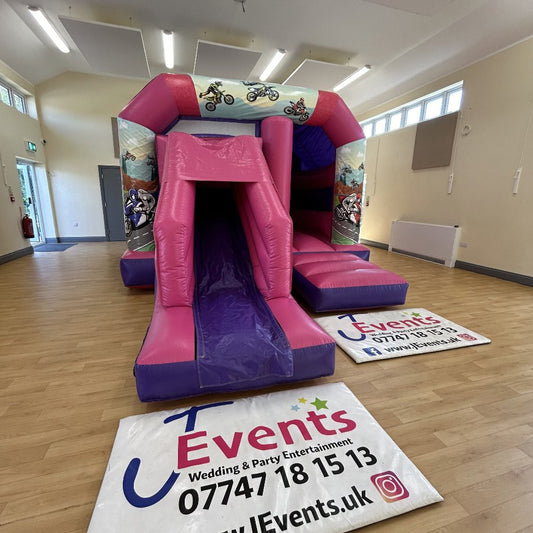 Pink & Purple Bounce 'n' Slide Motorcross / Motorbikes / Bikes Themed
