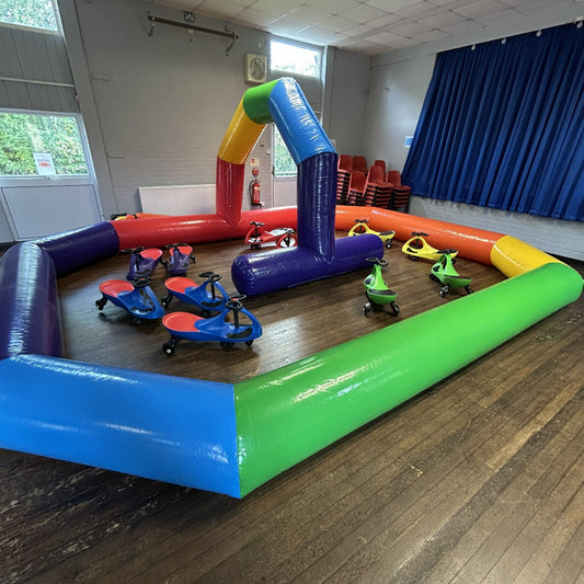 4x Didi Cars Walk 'n' Rides Animal Hoppers (with inflatable track) Rainbow