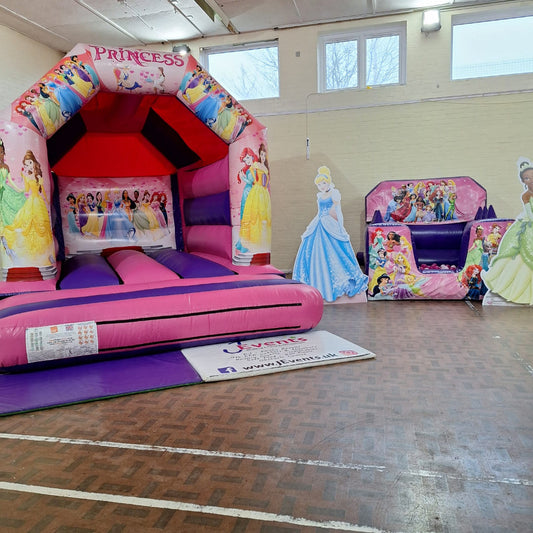Princess 3 Bouncy Castle Pink & Purple