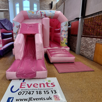 Pink Bounce 'n' Slide Party Time Unicorn Themed