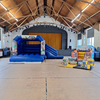 Mixed Pastel Bounce 'n' Slide, Ball Pool & Soft Play Shapes Construction Cartoon Themed Package