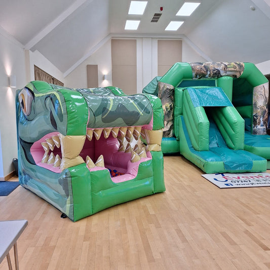 Green Bounce 'n' Slide Dinosaur Themed
