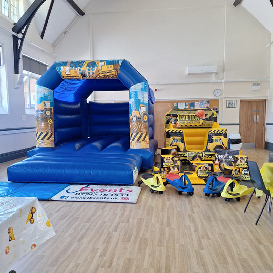 Construction Bouncy Castle Blue