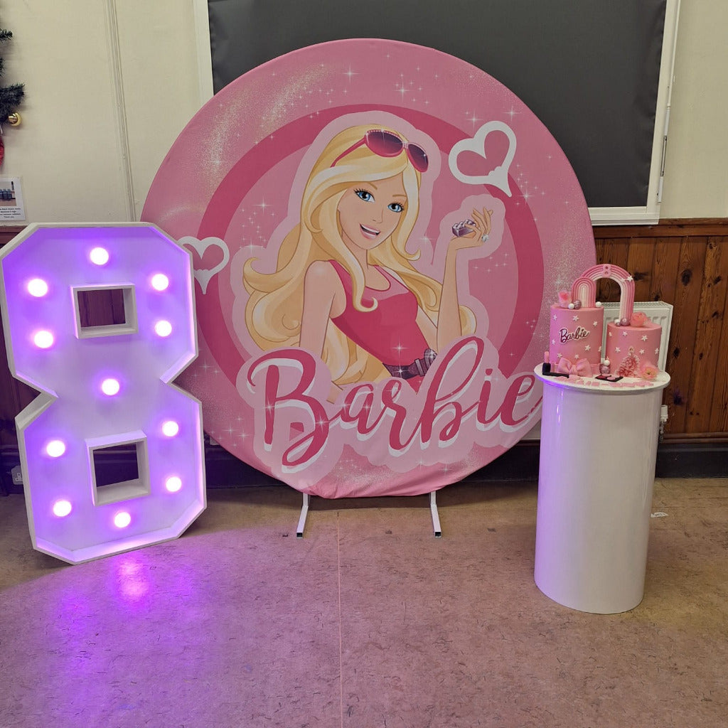 6ft Round Barbie Backdrop Hoop