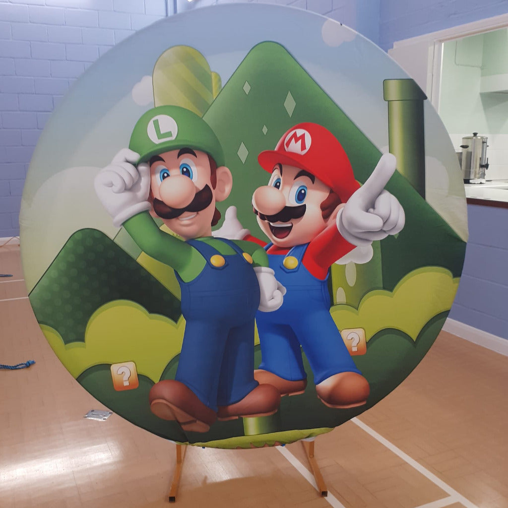 6ft Round Super Mario Bros Backdrop Hoop