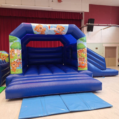 Blue Bounce 'n' Slide Teddy Bear Picnic, Ball Pool, Soft Play, Hopscotch & Face In The Hole Package