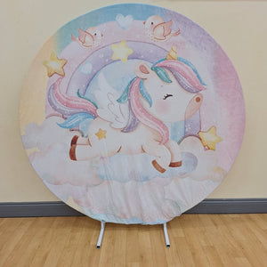 6ft Round Unicorn Backdrop Hoop