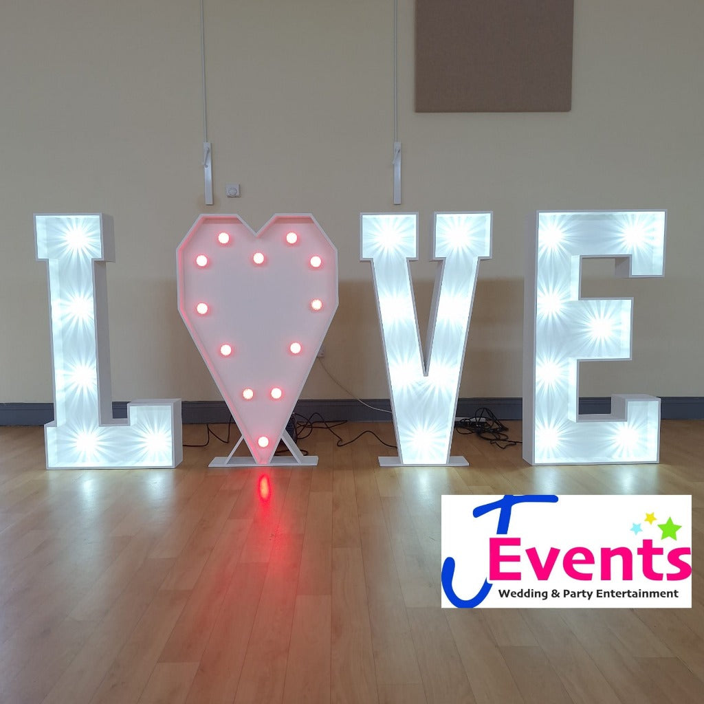 4ft LED LOVE Letters Heart For O