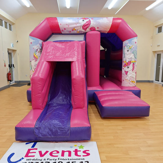 Cute Unicorn Pink & Purple Bounce 'n' Slide