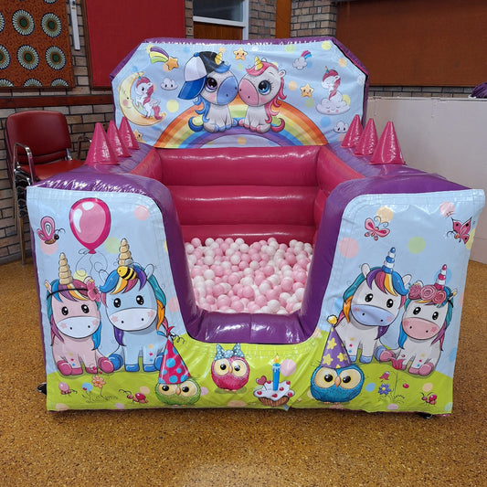Party Time Unicorn Pink & Purple Inflatable Ball Pool Air Juggler